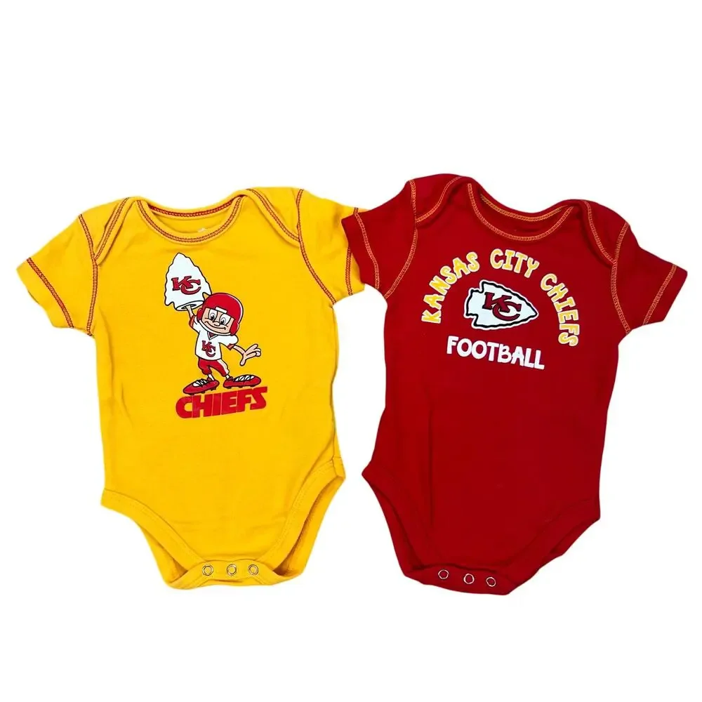 Kansas City Chiefs Football NFL Team Apparel Baby One-Piece Bundle (3-6M)